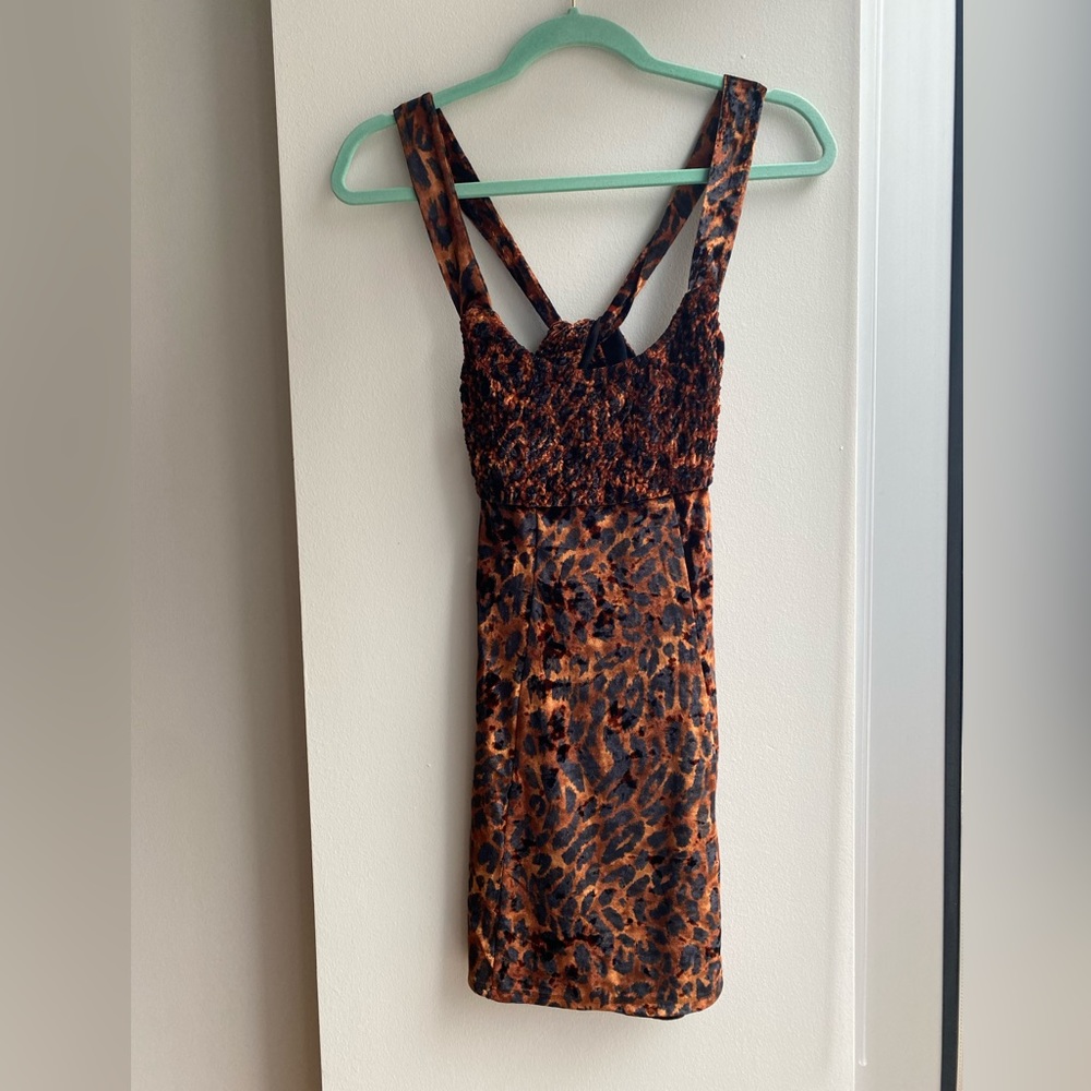 Free People Leopard Babydoll Dress